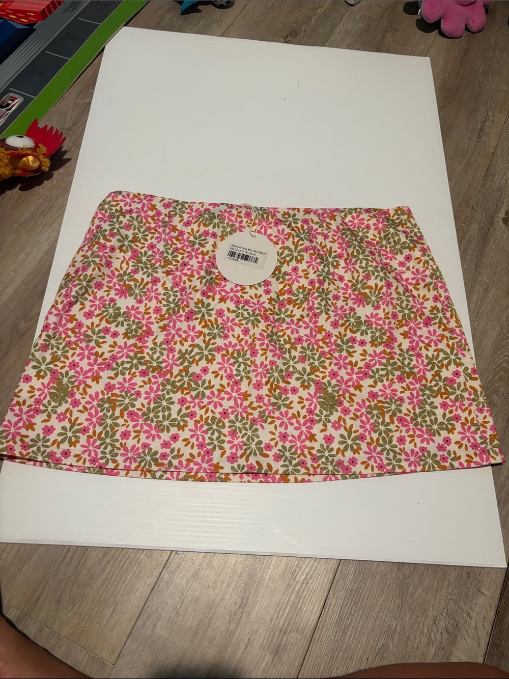 Princess Polly Pink Floral Mini Skirt with Olive Accents